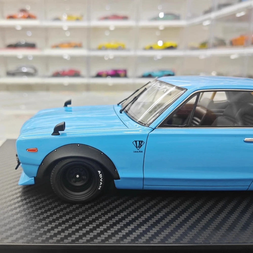 [Ignition] 1:18 Nissan 1971 Skyline LBWK Hakosuka 2Door Blue Model Car Resin
