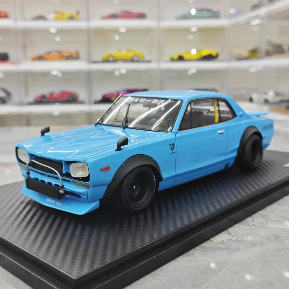 [Ignition] 1:18 Nissan 1971 Skyline LBWK Hakosuka 2Door ブルー モデルカー レジン