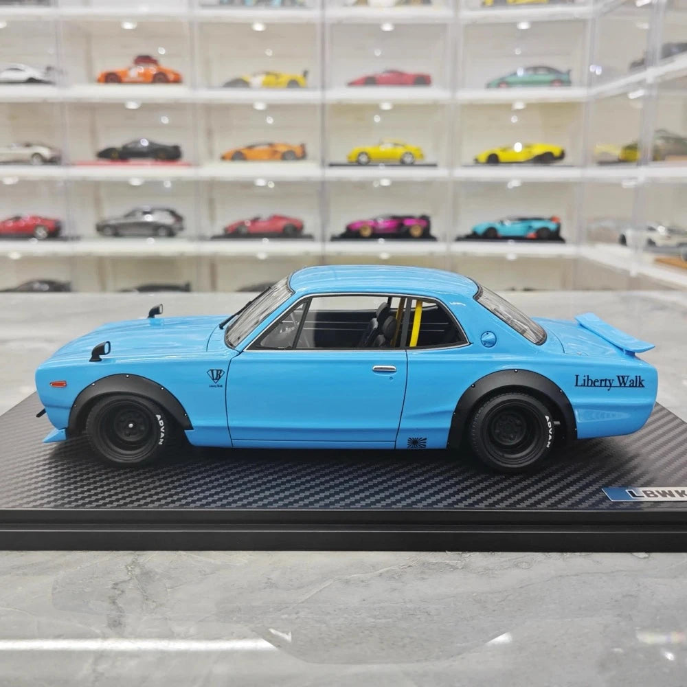 [Ignition] 1:18 Nissan 1971 Skyline LBWK Hakosuka 2Door Blue Model Car Resin
