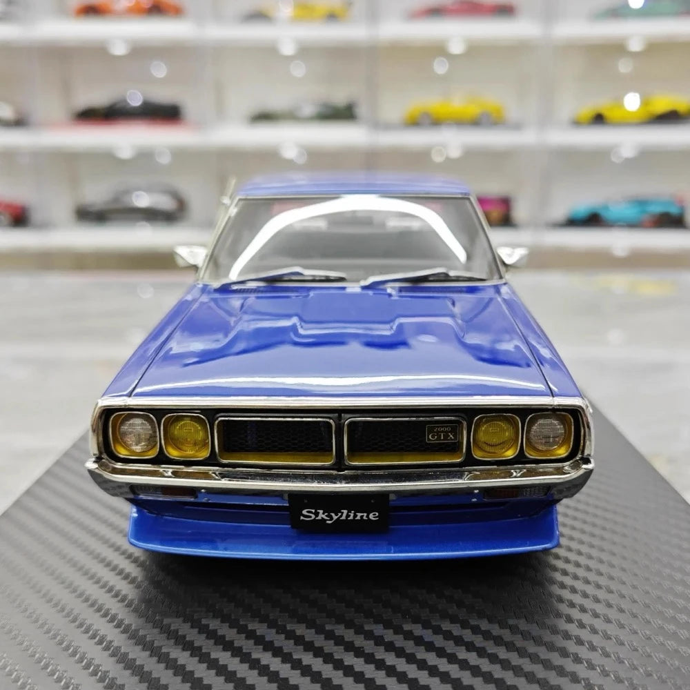 [Ignition] 1:18 Nissan 1972 Skyline 2000 GT-X GC110 blauw modelauto Hars