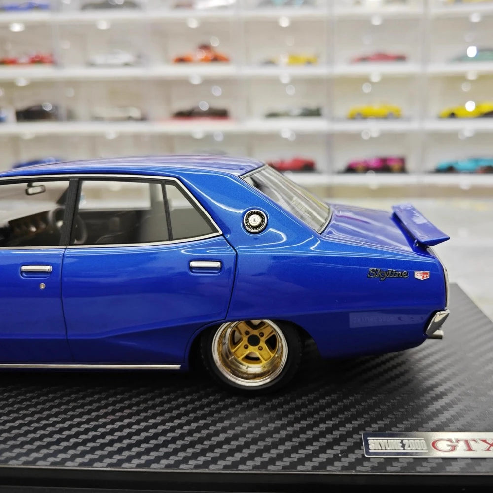 [Ignition] 1:18 Nissan 1972 Skyline 2000 GT-X GC110 blu modellino di auto resina