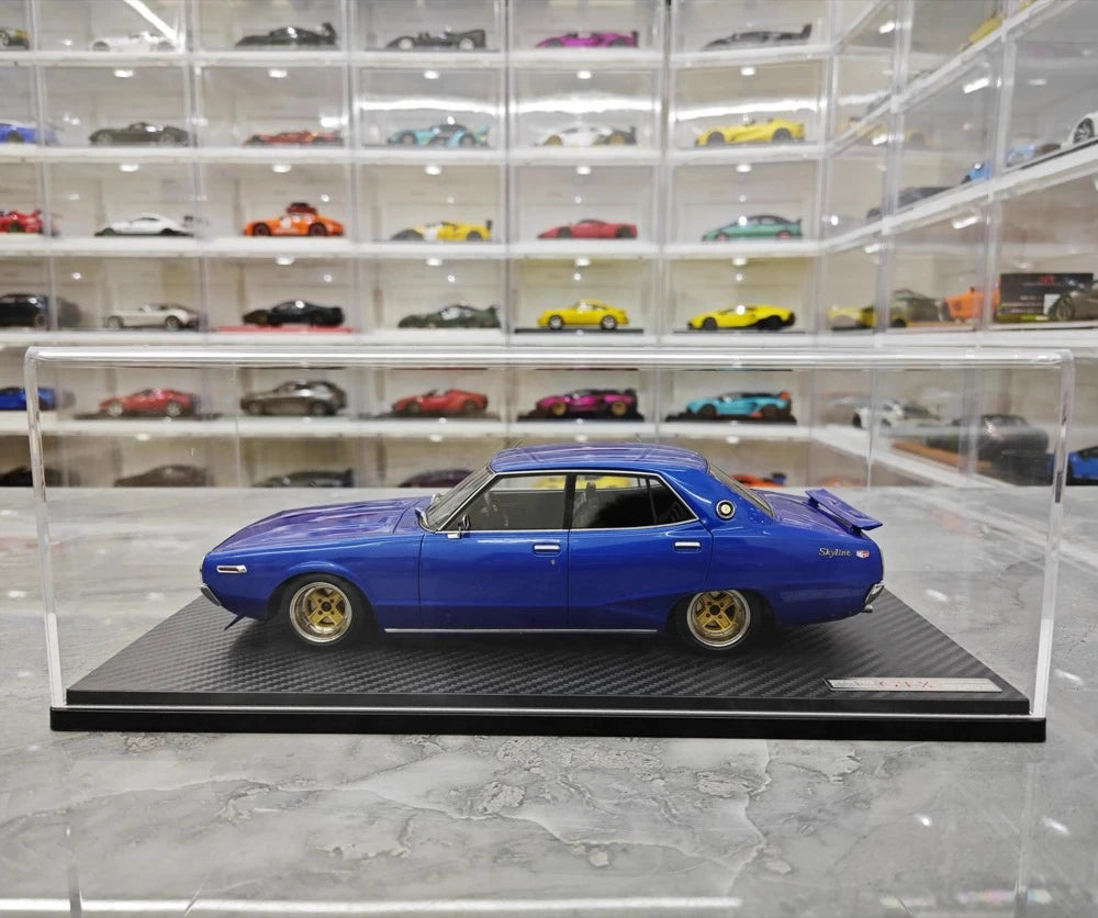[Ignition] 1:18 Nissan 1972 Skyline 2000 GT-X GC110 blu modellino di auto resina