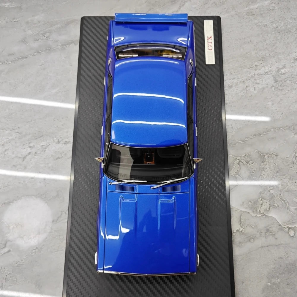 [Ignition] 1:18 Nissan 1972 Skyline 2000 GT-X GC110 blu modellino di auto resina