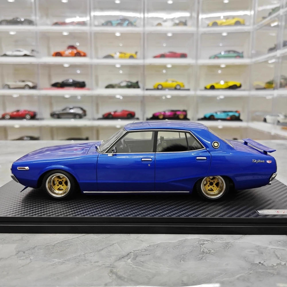 [Ignition] 1:18 Nissan 1972 Skyline 2000 GT-X GC110 blu modellino di auto resina