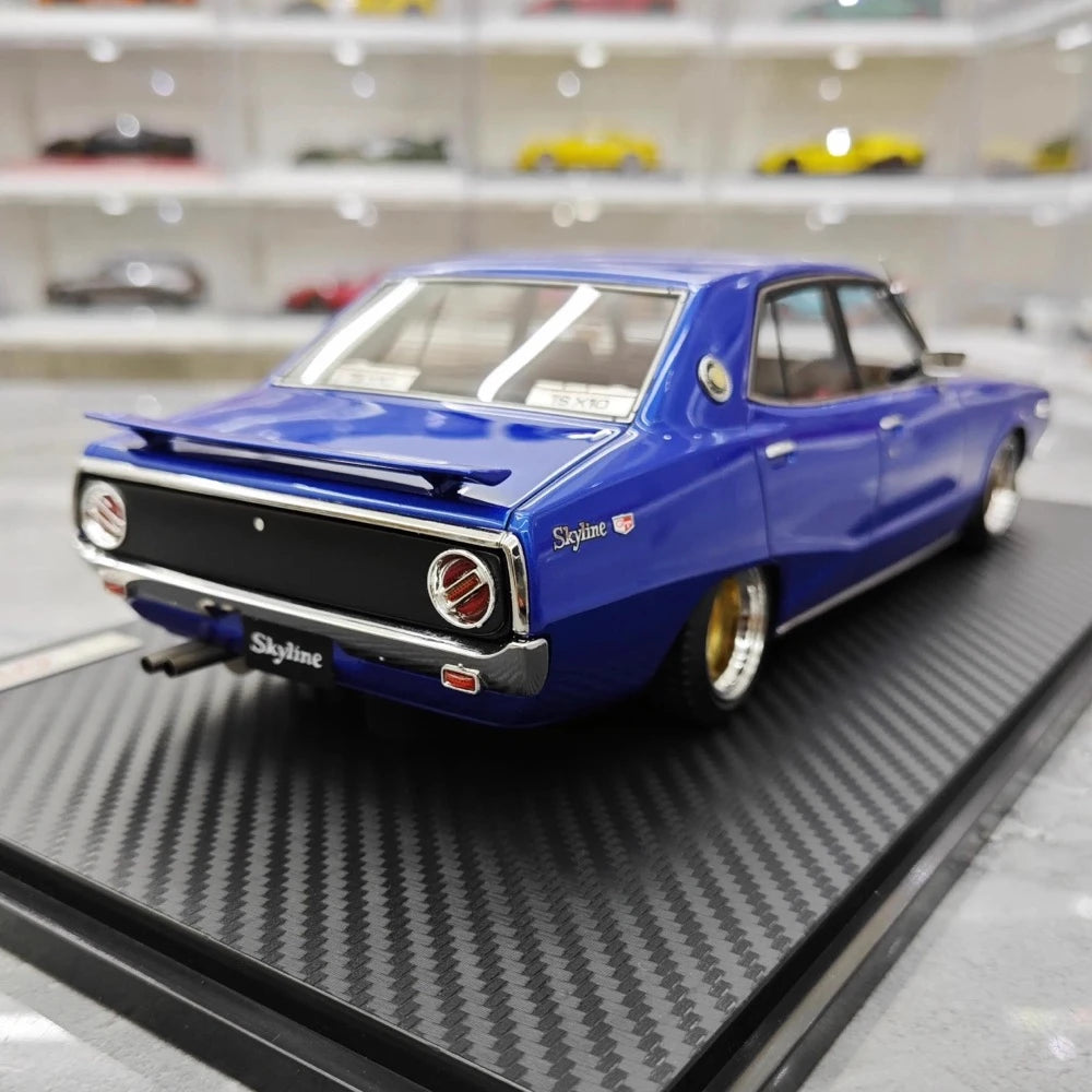 [Ignition] 1:18 Nissan 1972 Skyline 2000 GT-X GC110 blu modellino di auto resina