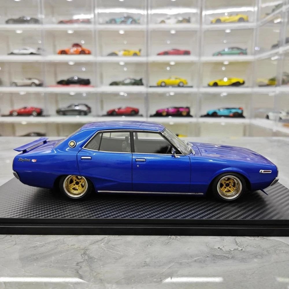[Ignition] 1:18 Nissan 1972 Skyline 2000 GT-X GC110 blu modellino di auto resina