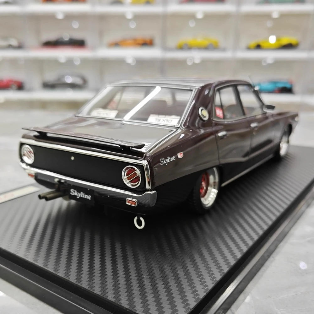 [Ignition] 1:18 Nissan 1972 Skyline 2000 GT-X GC110 viola modellino di auto resina