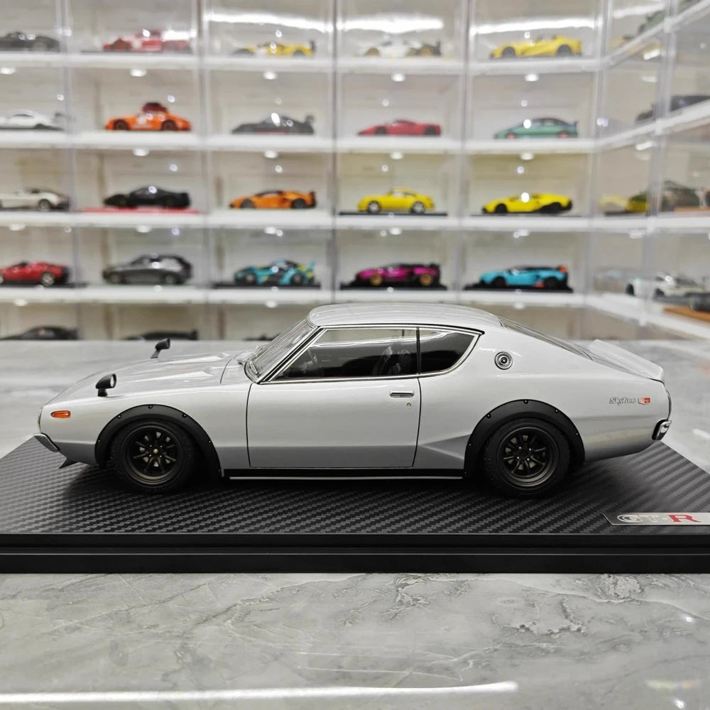 [Ignition] 1:18 Nissan 1973 Skyline 2000 GT-R KPGC110 Silver Model Car Resin