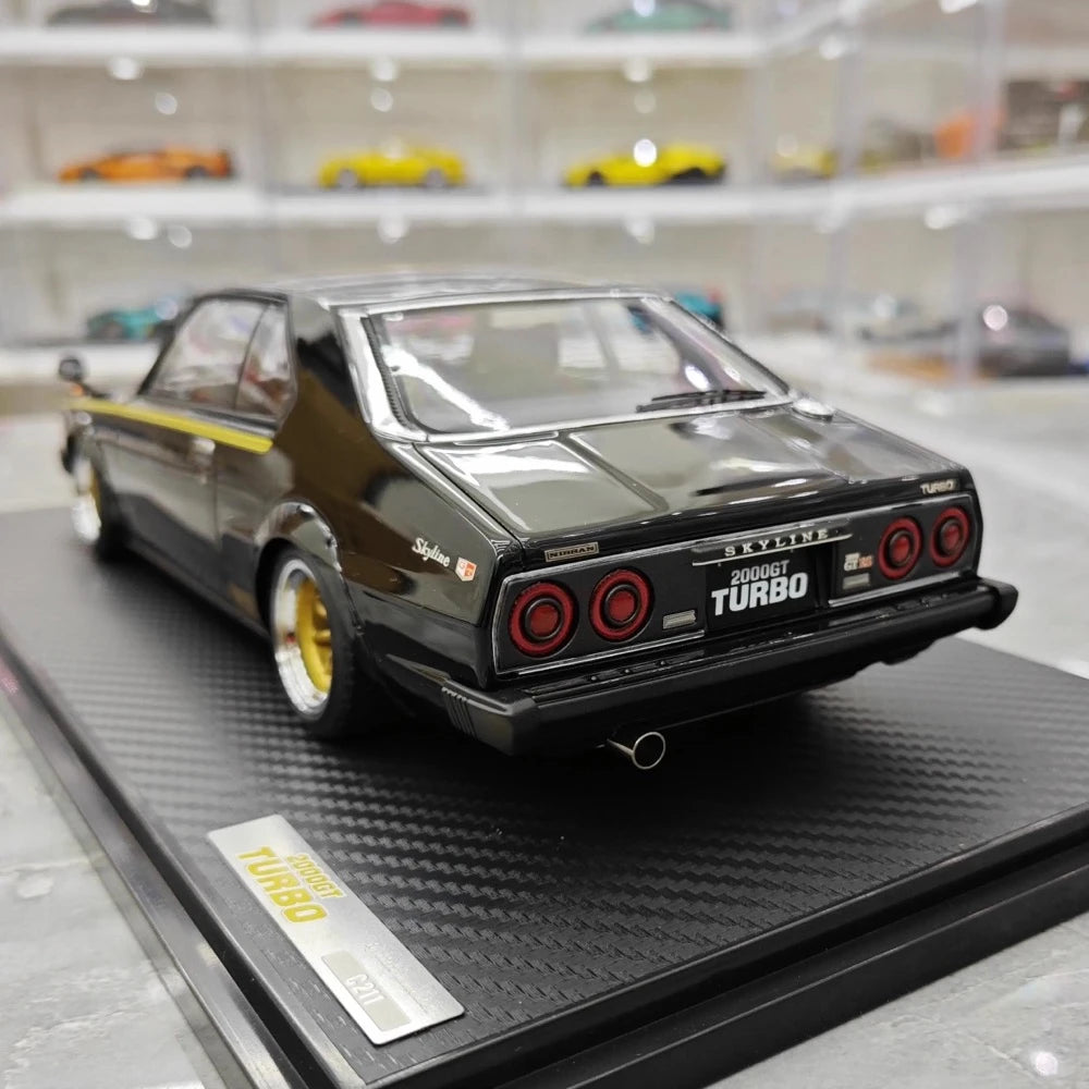 [Ignition] 1:18 Nissan 1978 Skyline 2000GT Turbo C211 nero modellino di auto resina