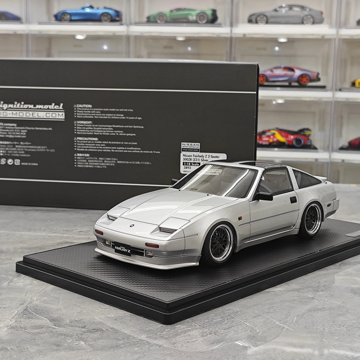 Ignition Nissan 1986 Fairlady Z 300ZR Z31 Silver 1:18 – samlarresin modellresin