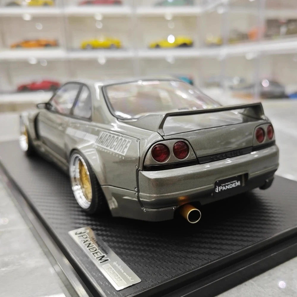 [Ignition] 1:18 Nissan 1995 Skyline GT-R R33 gris voiture miniature Resin