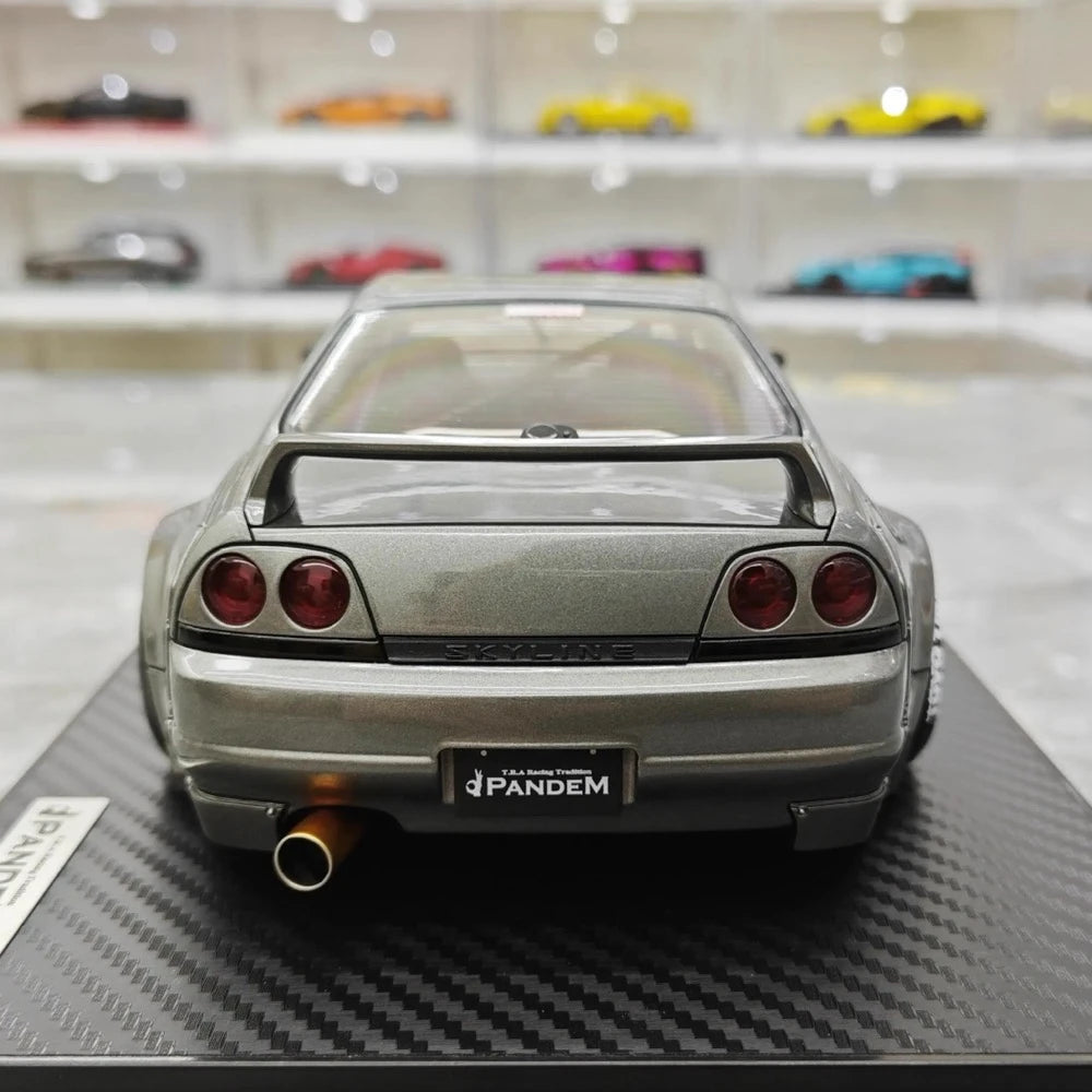 [Ignition] 1:18 Nissan 1995 Skyline GT-R R33 gris voiture miniature Resin