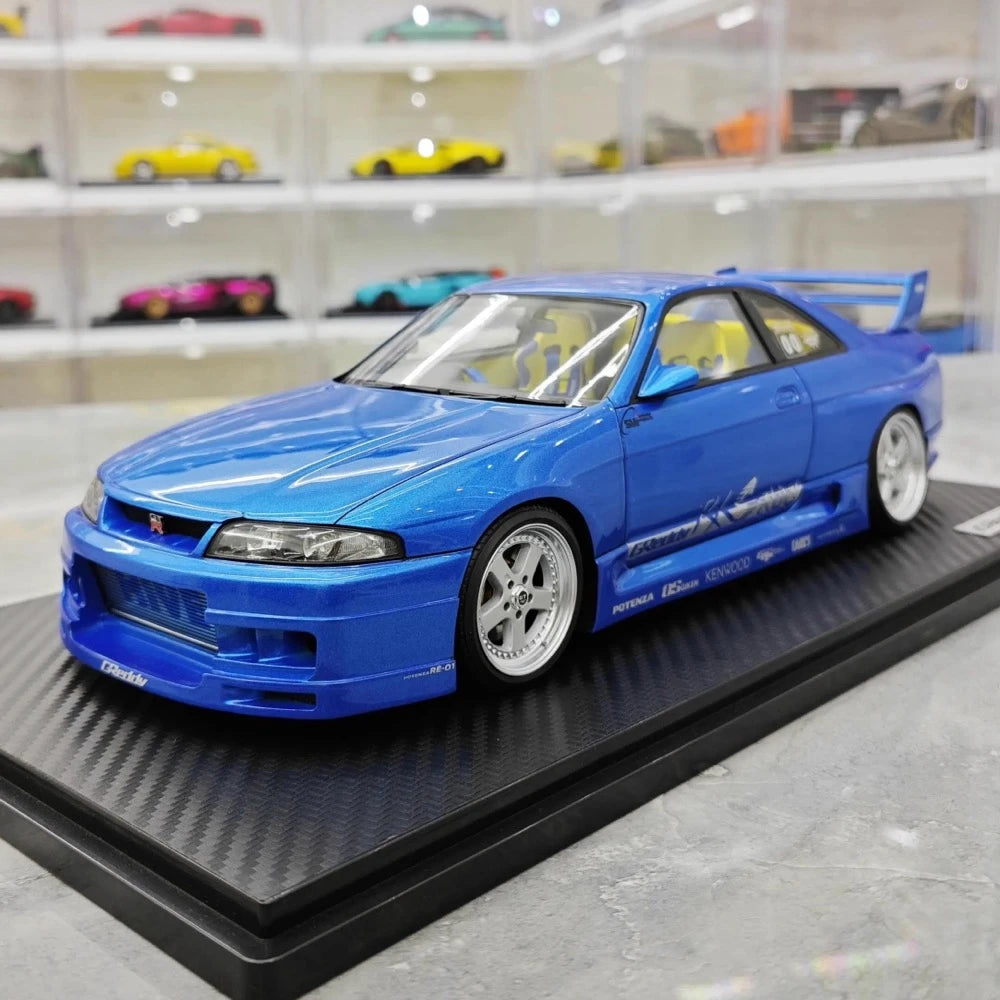 [Ignition] 1:18 Nissan 1995 Skyline GT-R R33 Greddy BCNR33 Blue Model Car Resin
