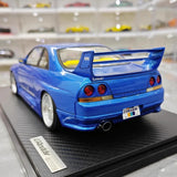 [Ignition] 1:18 Nissan 1995 Skyline GT-R R33 Greddy BCNR33 Blue Model Car Resin