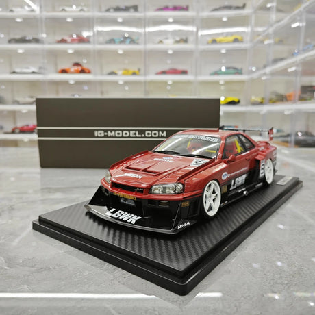 Ignition Nissan 1999 Skyline GT-R R34 LB-Super Silhouette Red 1:18 – Resina da collezione in resina