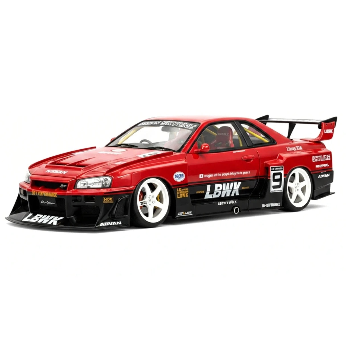 Ignition Nissan 1999 Skyline GT-R R34 LB-Super Silhouette Red 1:18 – Resina da collezione in resina