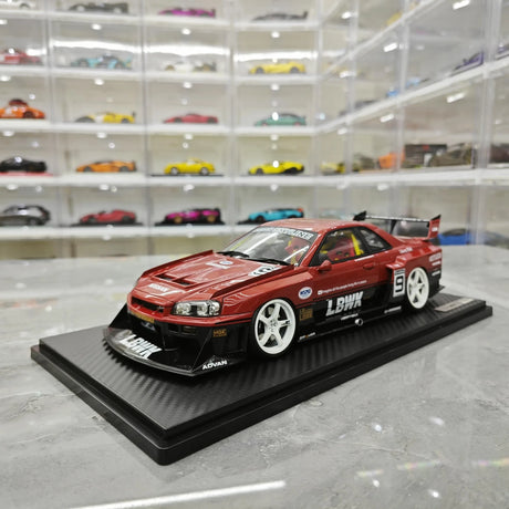 Ignition Nissan 1999 Skyline GT-R R34 LB-Super Silhouette Red 1:18 – Resina da collezione in resina