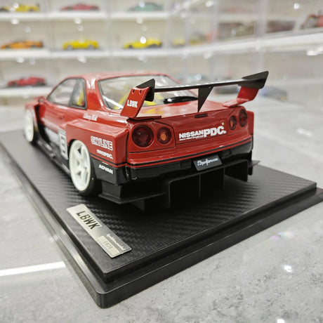 Ignition Nissan 1999 Skyline GT-R R34 LB-Super Silhouette Red 1:18 – Resina da collezione in resina