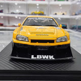 [Ignition] 1:18 Nissan 1999 Skyline GT-R R34 LBWK Yellow Model Car Resin