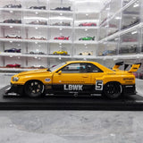 [Ignition] 1:18 Nissan 1999 Skyline GT-R R34 LBWK Yellow Model Car Resin