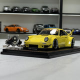 Ignition Porsche 1987 911 930 RWB JDM Amarelo 1:18 – Resina de Modelo de Resina Colecionável