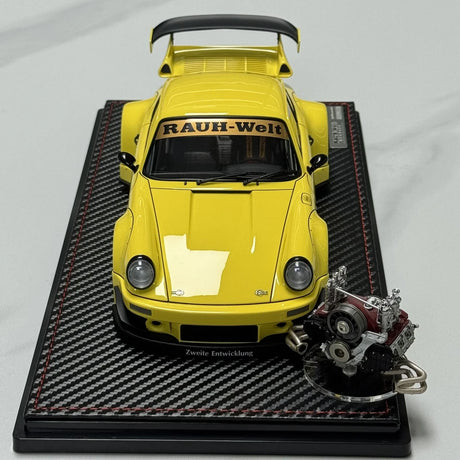 Ignition Porsche 1987 911 930 RWB JDM Amarelo 1:18 – Resina de Modelo de Resina Colecionável