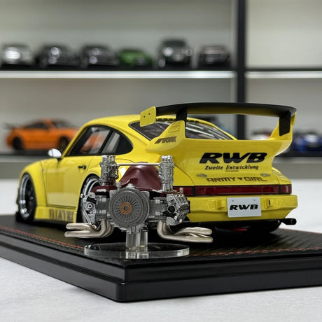 Ignition Porsche 1987 911 930 RWB JDM Amarelo 1:18 – Resina de Modelo de Resina Colecionável