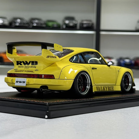 Ignition Porsche 1987 911 930 RWB JDM Amarelo 1:18 – Resina de Modelo de Resina Colecionável