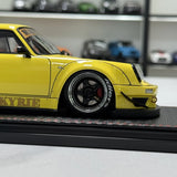 Ignition Porsche 1987 911 930 RWB JDM Amarelo 1:18 – Resina de Modelo de Resina Colecionável