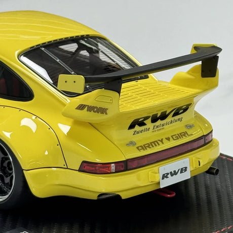 Ignition Porsche 1987 911 930 RWB JDM Amarelo 1:18 – Resina de Modelo de Resina Colecionável