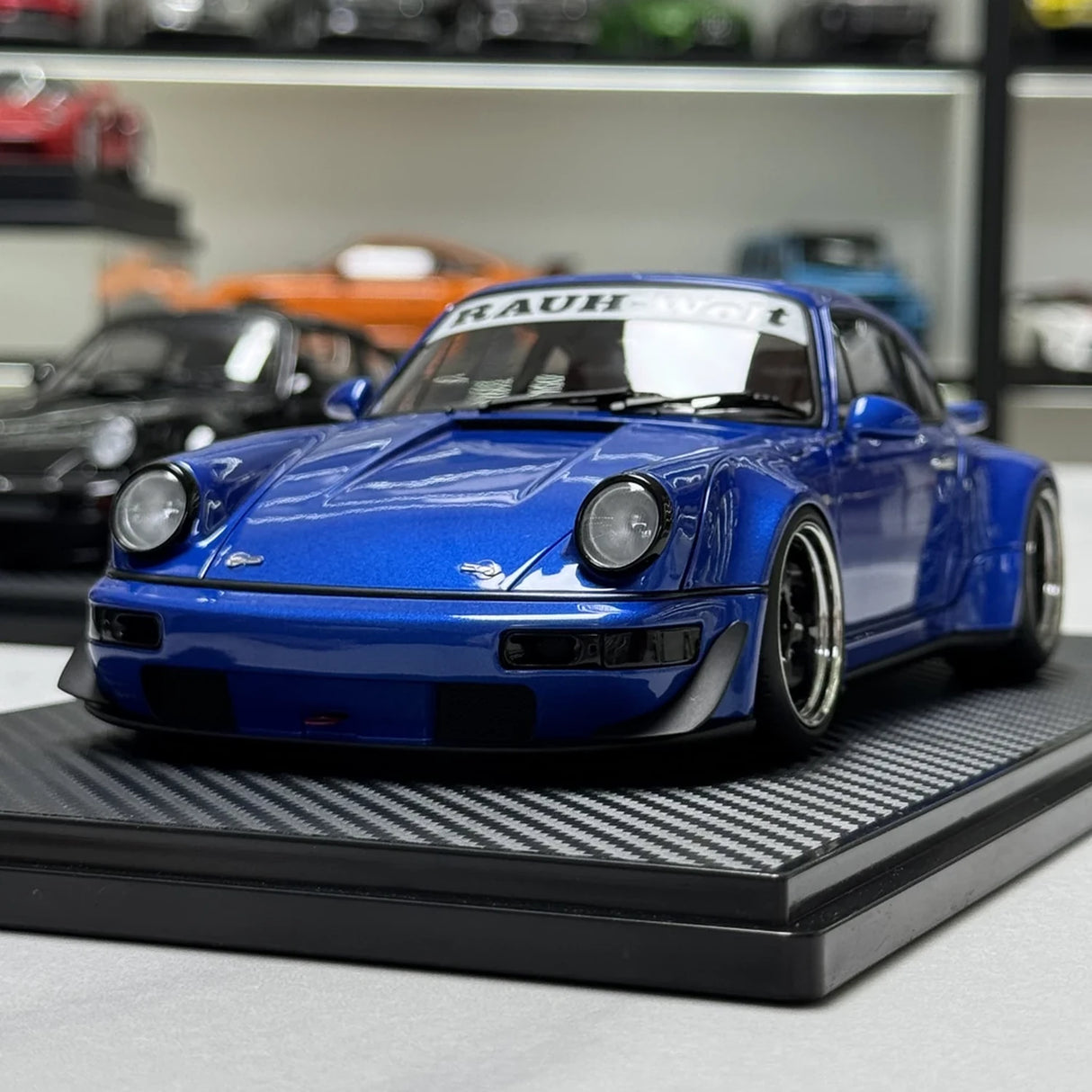 Ignition Porsche 1991 911 964 RWB Blue 1:18 – Resina de Modelo de Resina de Coleção
