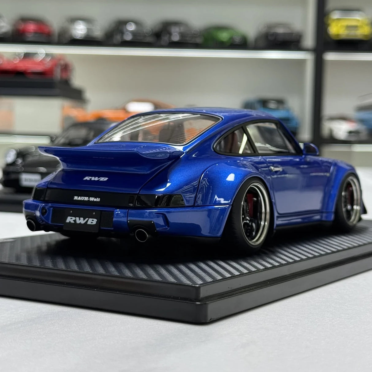 Ignition Porsche 1991 911 964 RWB Blue 1:18 – Resina de Modelo de Resina de Coleção