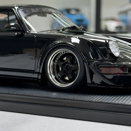 Ignition Porsche 1991 911 964 RWB Glossy Black 1:18 – Resina de Modelo de Resina de Coleção