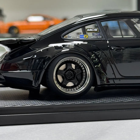 Ignition Porsche 1991 911 964 RWB Glossy Black 1:18 – Resina de Modelo de Resina de Coleção