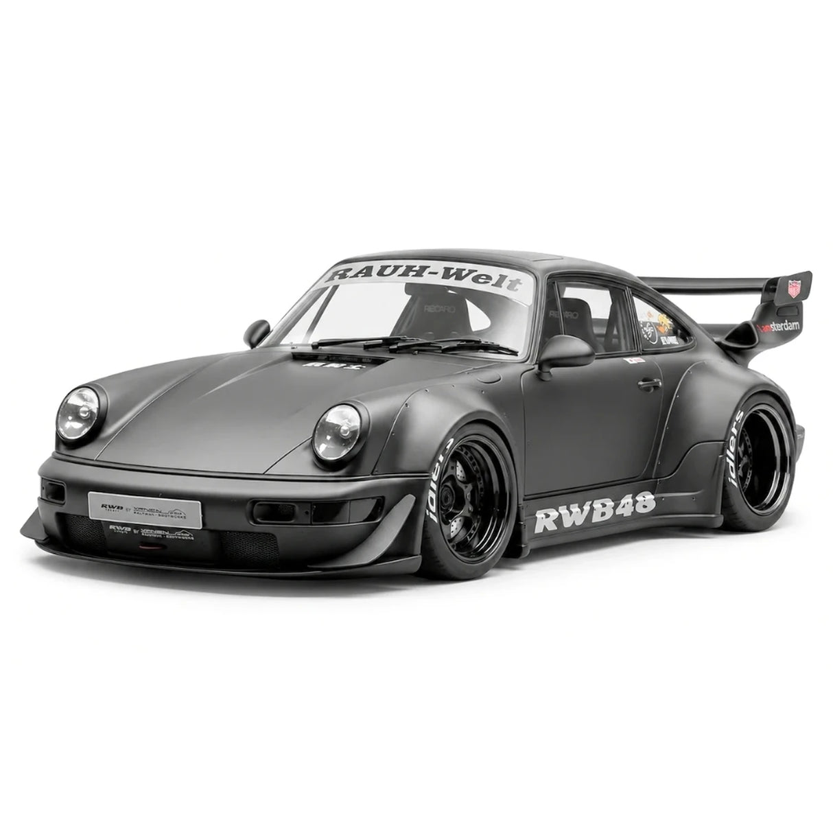 Ignition Porsche 1991 911 964 RWB Matte zwart 1:18 – Collectible resin Model resin