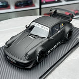 Ignition Porsche 1991 911 964 RWB Matte zwart 1:18 – Collectible resin Model resin