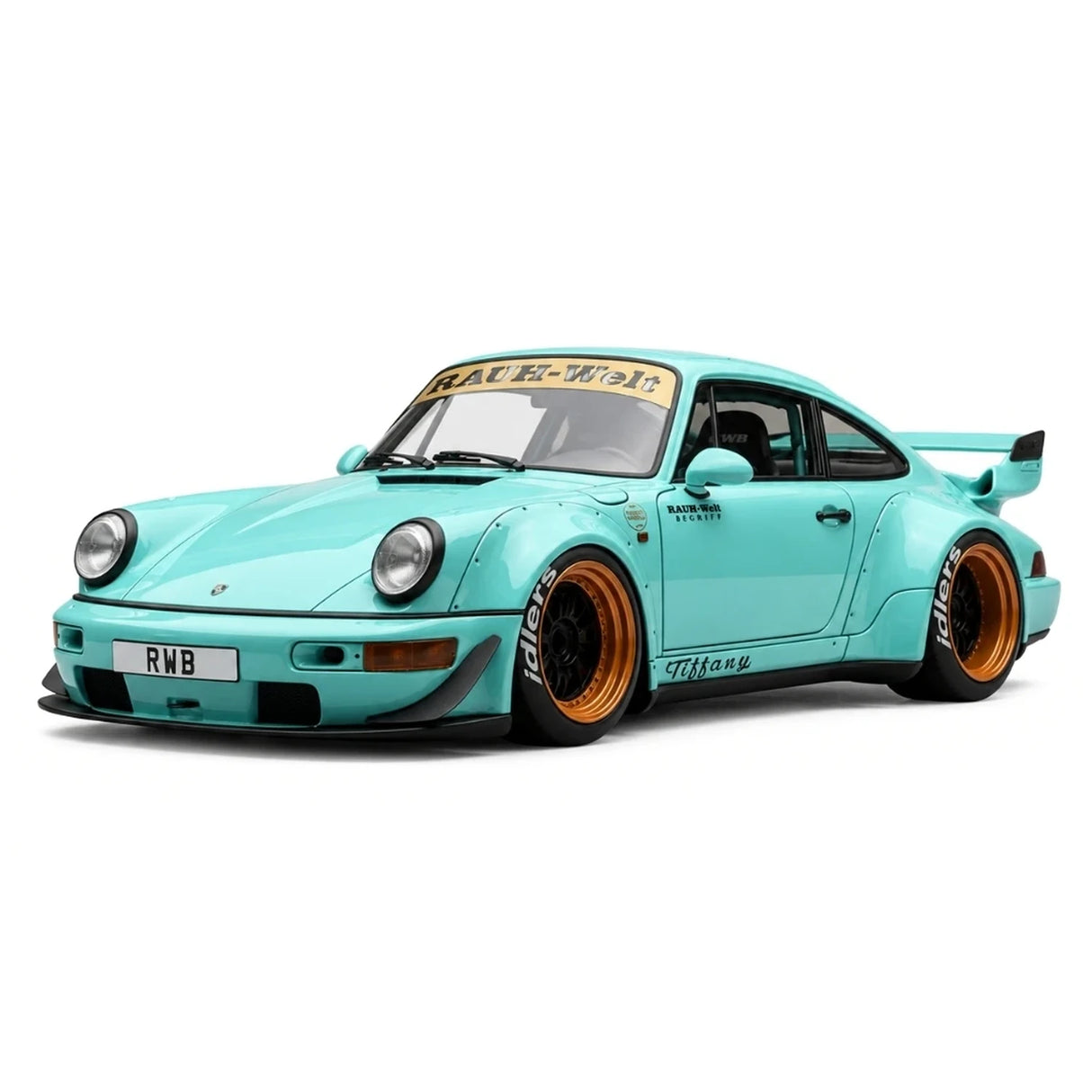 Ignition Porsche 1991 911 964 RWB Tiffany Blue 1:18 – Resina de Modelo de Resina de Coleção