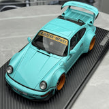 Ignition Porsche 1991 911 964 RWB Tiffany Blue 1:18 – Resina de Modelo de Resina de Coleção