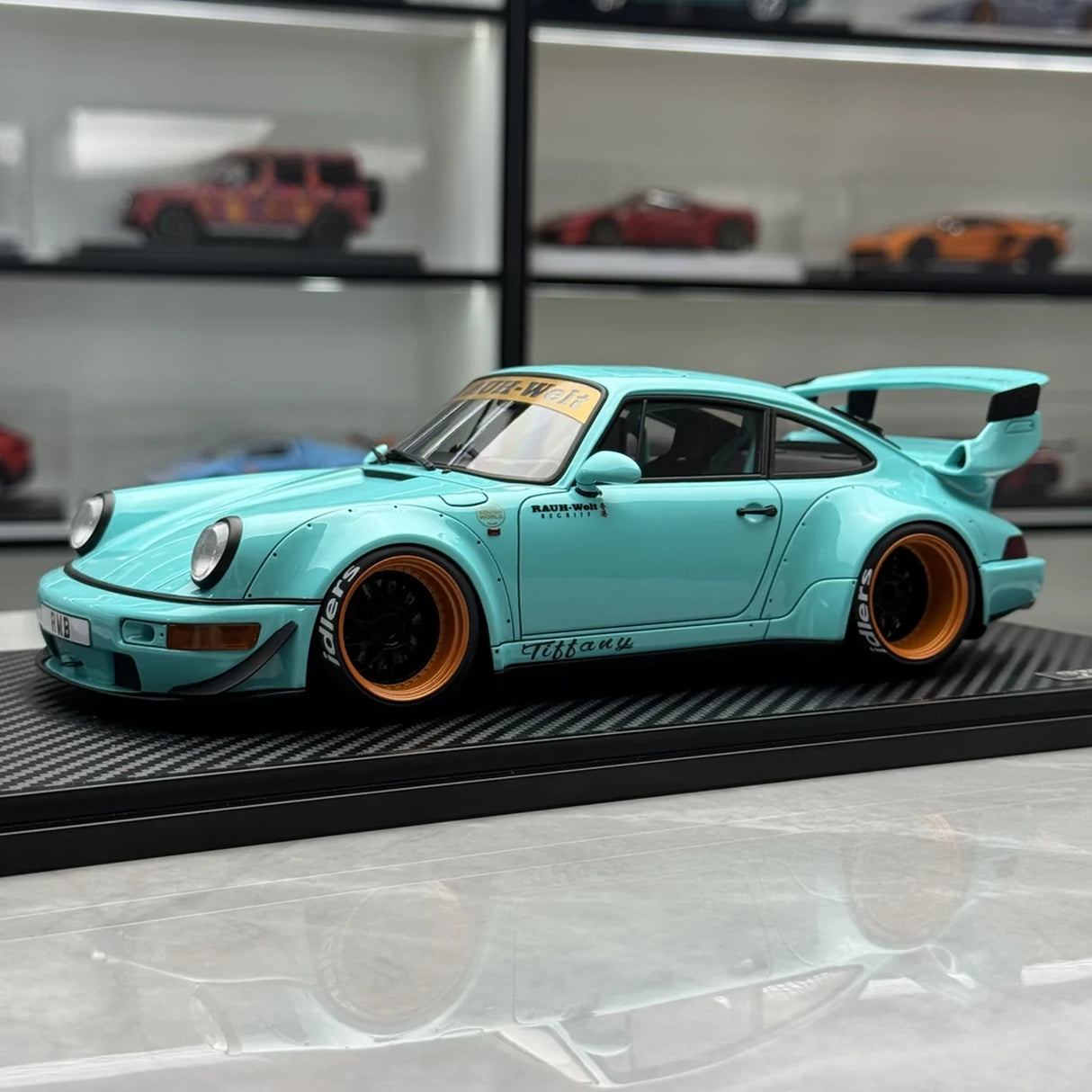 Ignition Porsche 1991 911 964 RWB Tiffany Blue 1:18 – Resina de Modelo de Resina de Coleção