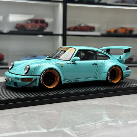 Ignition Porsche 1991 911 964 RWB Tiffany Blue 1:18 – Resina de Modelo de Resina de Coleção
