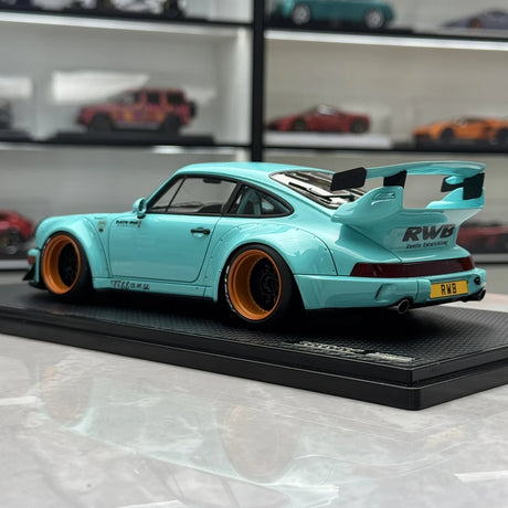 Ignition Porsche 1991 911 964 RWB Tiffany Blue 1:18 – Resina de Modelo de Resina de Coleção