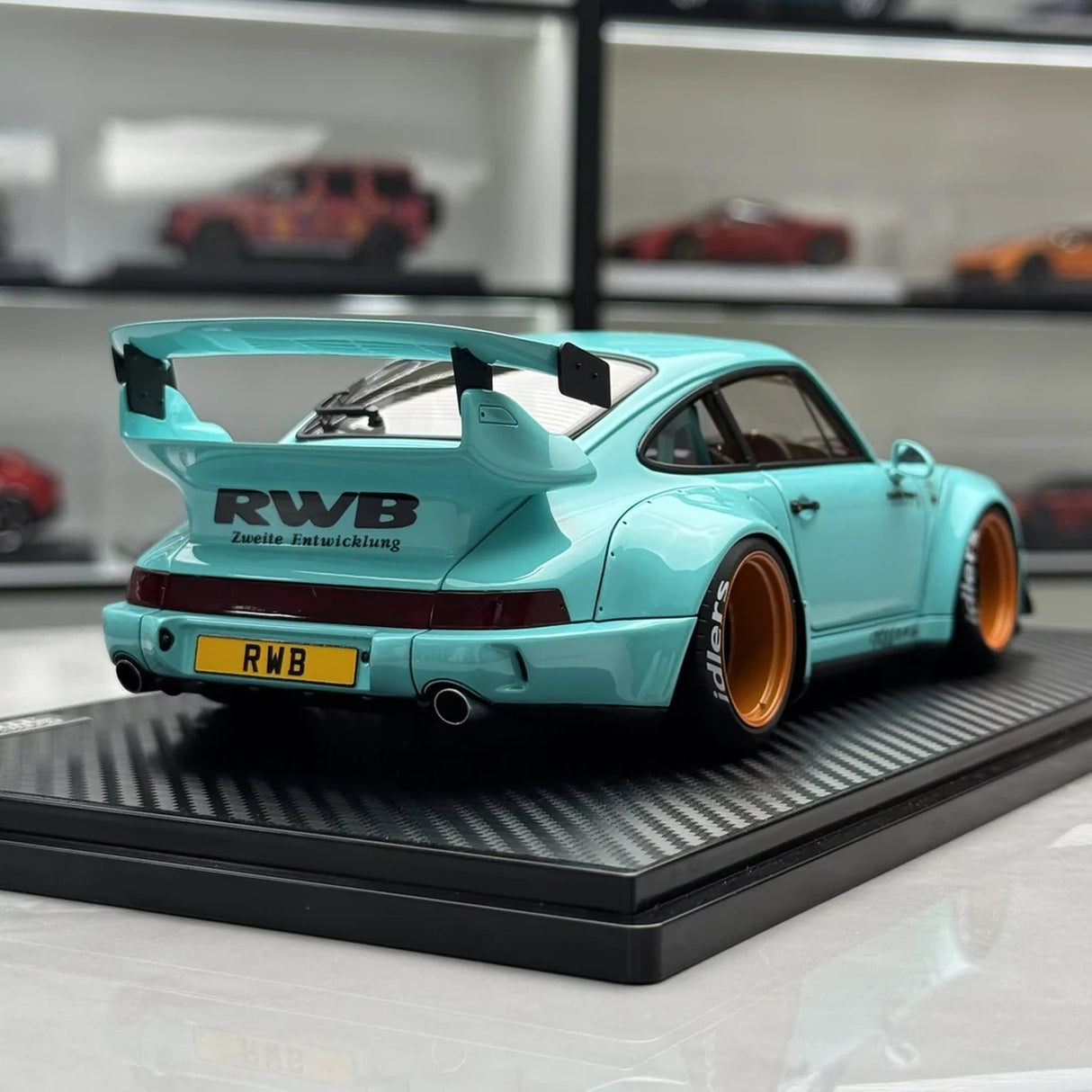 Ignition Porsche 1991 911 964 RWB Tiffany Blue 1:18 – Resina de Modelo de Resina de Coleção