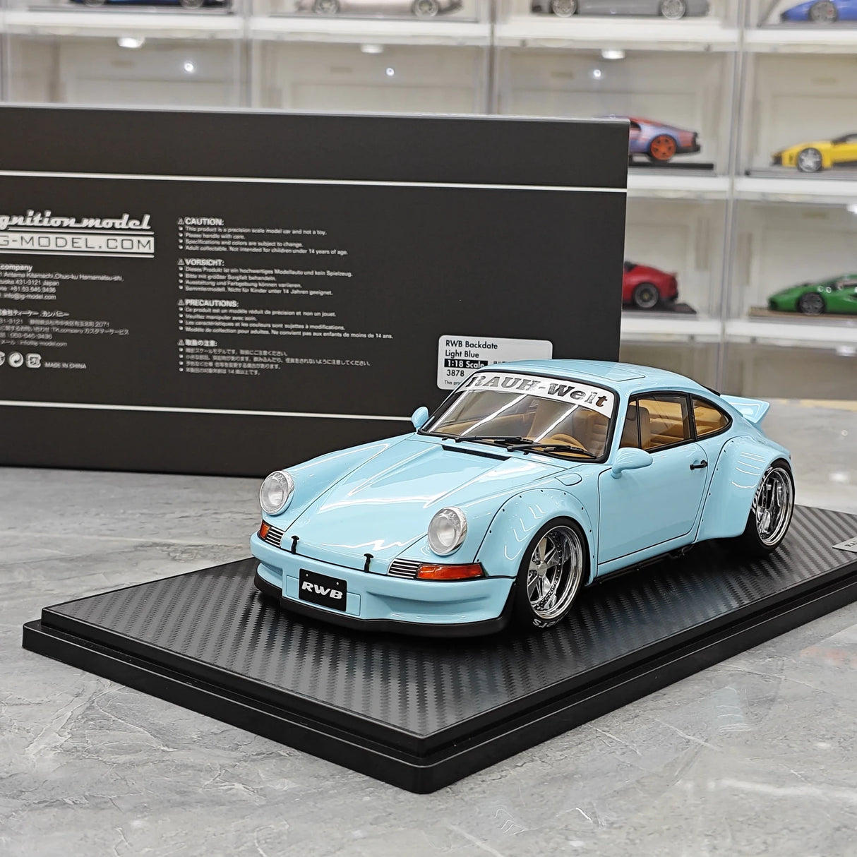 [Ignition] 1:18 Porsche 1993 911 964 RWB راتنج السيارات الزرقاء القديمة