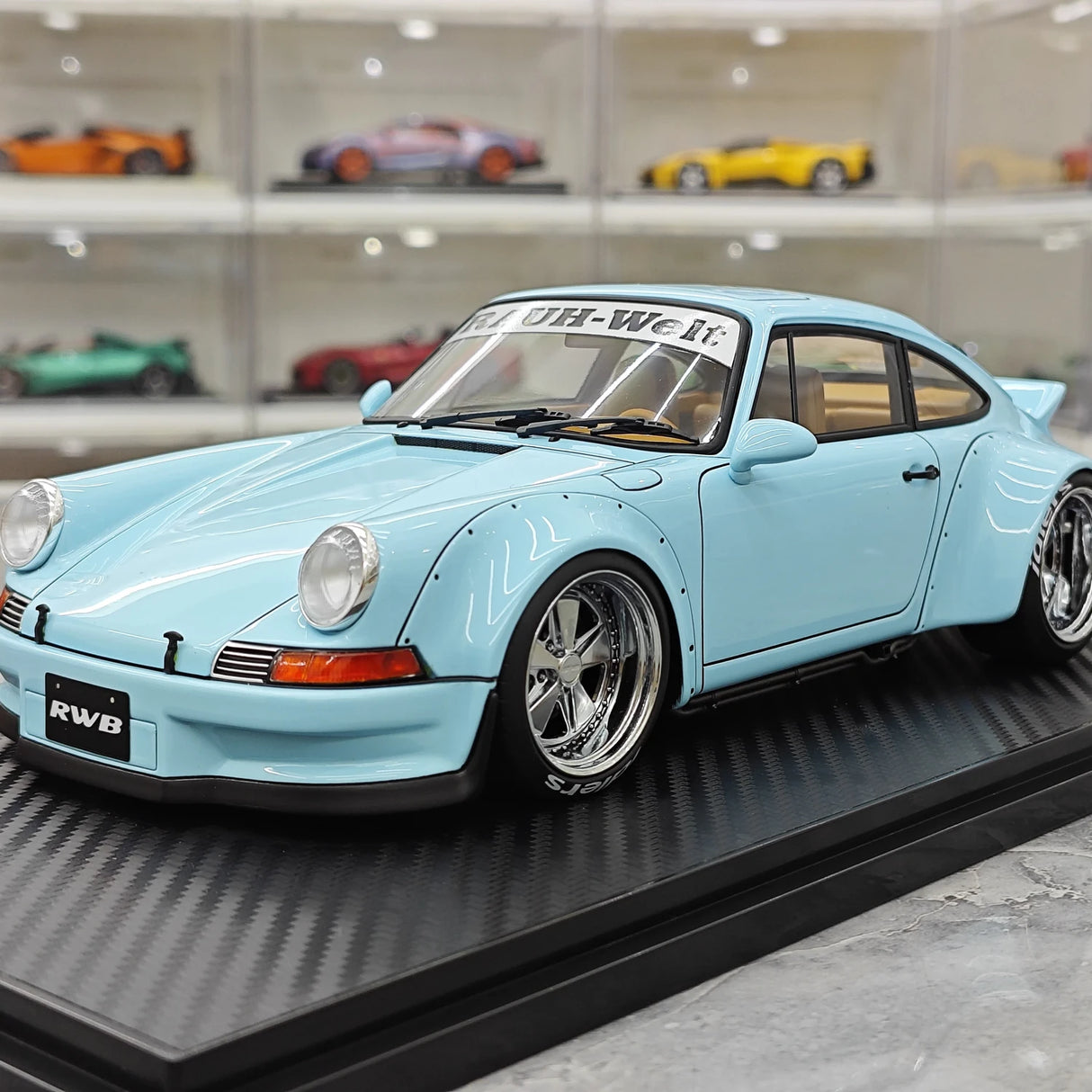 [Ignition] 1:18 Porsche 1993 911 964 RWB راتنج السيارات الزرقاء القديمة