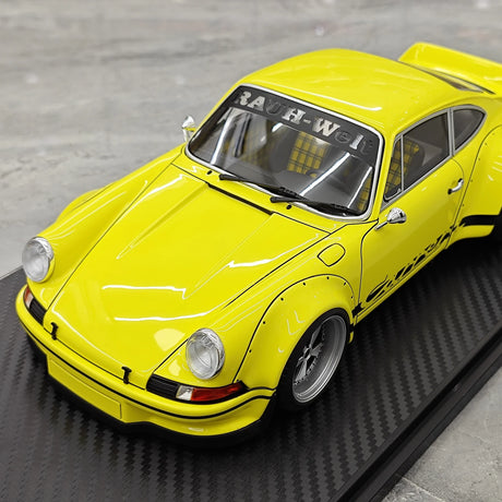[Ignition] 1:18 Porsche 1993 911 964 RWB Resina gialla di auto modello giallo con data retroattiva
