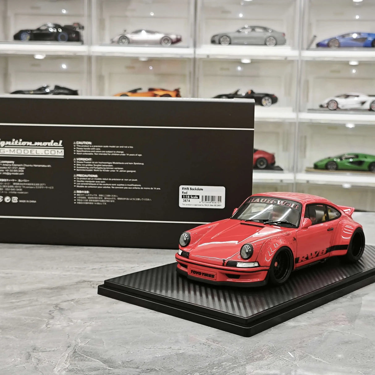 [Ignition] 1:18 Porsche 1996 911 993 RWB Widebody rotes Modellauto-Harz