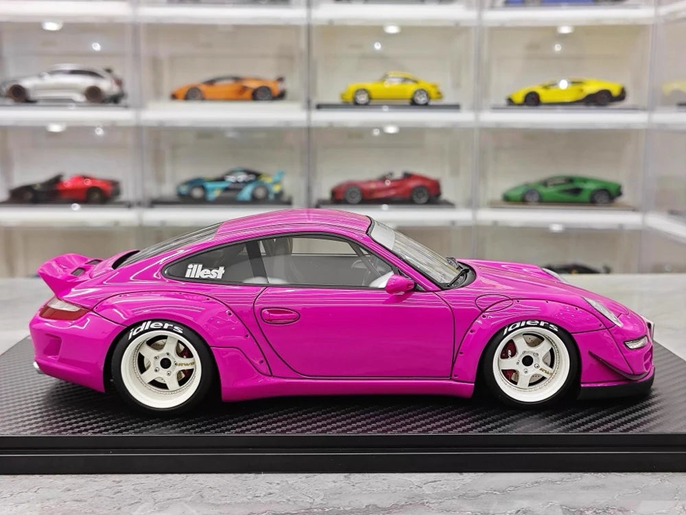 [Ignition] 1:18 Porsche 2005 997 RWB rosa modellbil harts