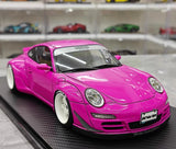 [Ignition] 1:18 Porsche 2005 997 RWB rosa modellbil harts