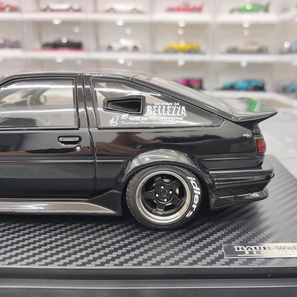 [Ignition] 1:18 Toyota 1986 AE86 RWB nero modellino di auto resina