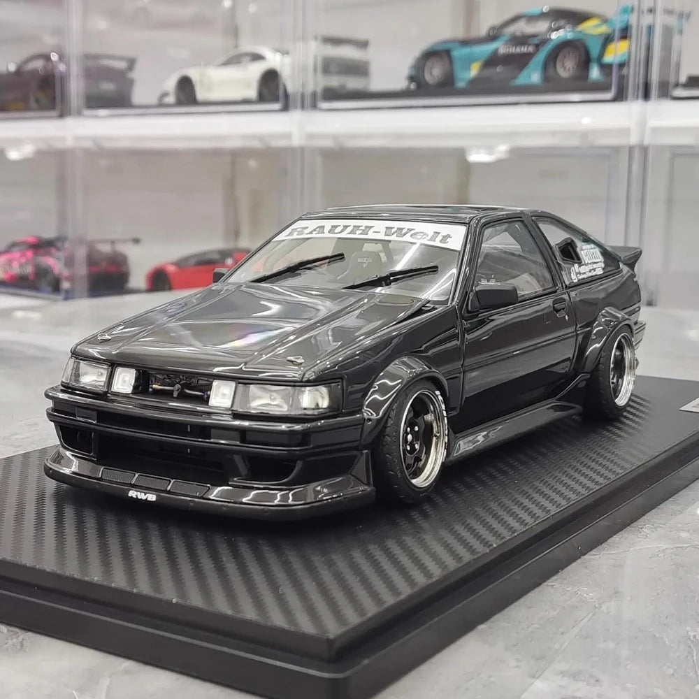 [Ignition] 1:18 Toyota 1986 AE86 RWB nero modellino di auto resina